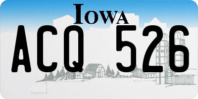 IA license plate ACQ526