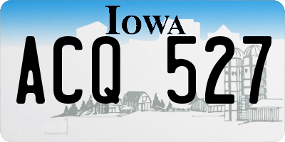 IA license plate ACQ527