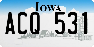IA license plate ACQ531