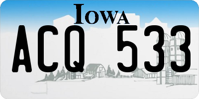 IA license plate ACQ533