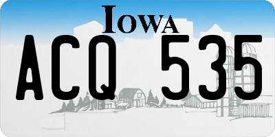IA license plate ACQ535