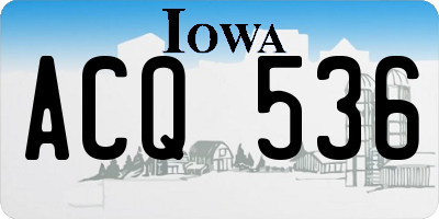 IA license plate ACQ536