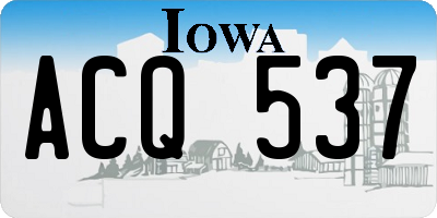 IA license plate ACQ537