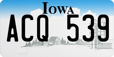 IA license plate ACQ539