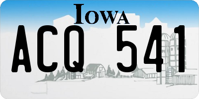 IA license plate ACQ541