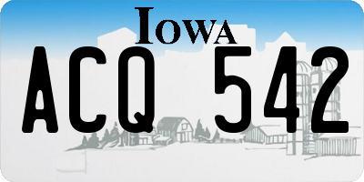 IA license plate ACQ542