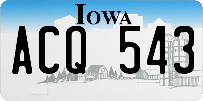 IA license plate ACQ543