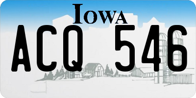 IA license plate ACQ546