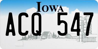 IA license plate ACQ547