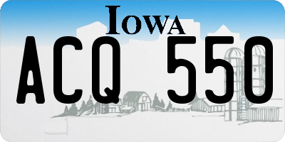 IA license plate ACQ550