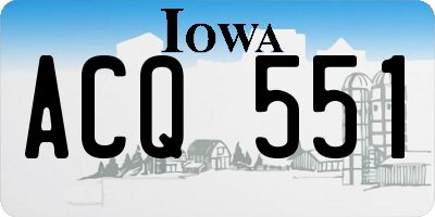 IA license plate ACQ551