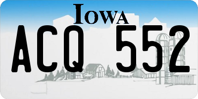 IA license plate ACQ552