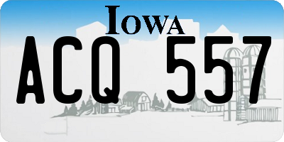 IA license plate ACQ557