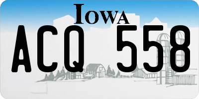IA license plate ACQ558