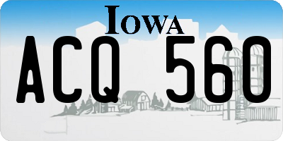 IA license plate ACQ560