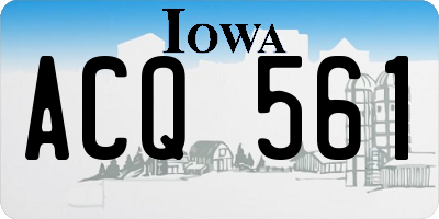 IA license plate ACQ561