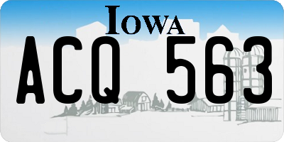 IA license plate ACQ563