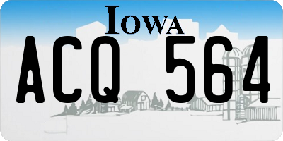 IA license plate ACQ564