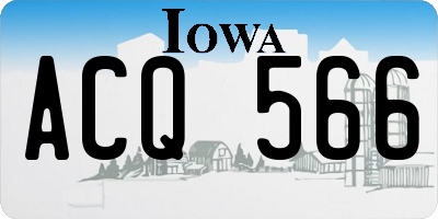 IA license plate ACQ566