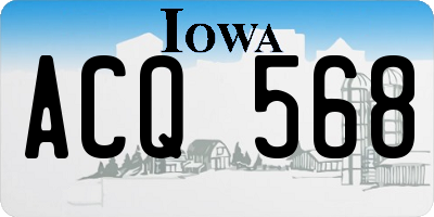 IA license plate ACQ568