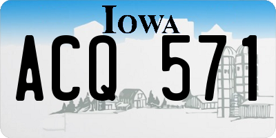 IA license plate ACQ571