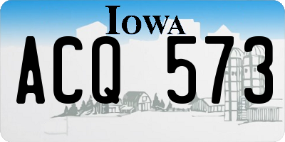 IA license plate ACQ573