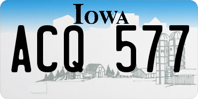 IA license plate ACQ577