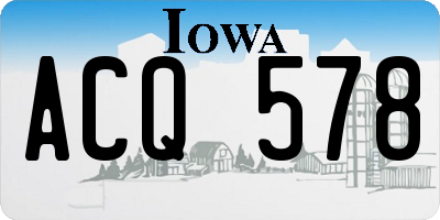 IA license plate ACQ578