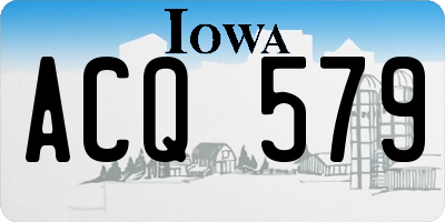 IA license plate ACQ579