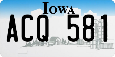 IA license plate ACQ581