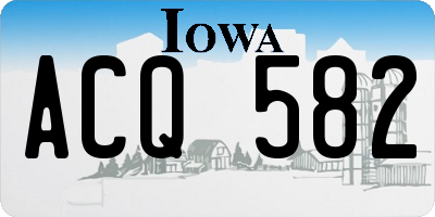 IA license plate ACQ582
