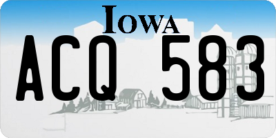 IA license plate ACQ583