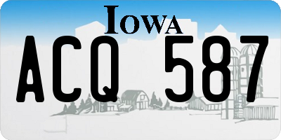 IA license plate ACQ587