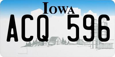 IA license plate ACQ596