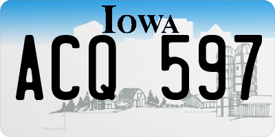 IA license plate ACQ597