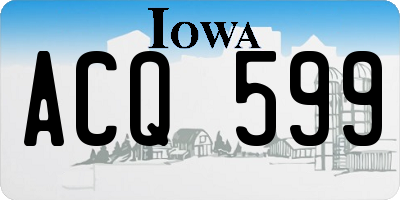 IA license plate ACQ599