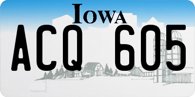 IA license plate ACQ605