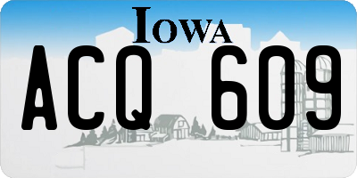 IA license plate ACQ609