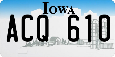IA license plate ACQ610