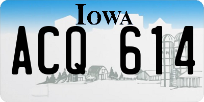 IA license plate ACQ614