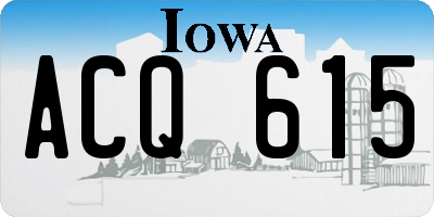 IA license plate ACQ615