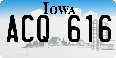IA license plate ACQ616
