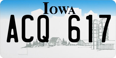 IA license plate ACQ617