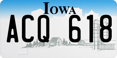 IA license plate ACQ618