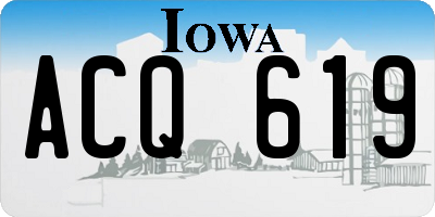 IA license plate ACQ619
