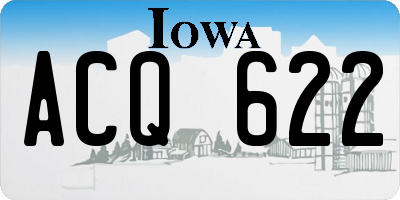 IA license plate ACQ622