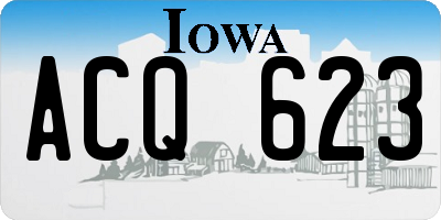 IA license plate ACQ623