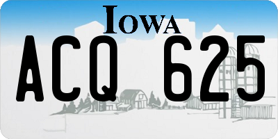 IA license plate ACQ625