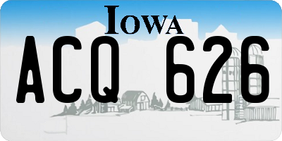 IA license plate ACQ626