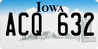 IA license plate ACQ632